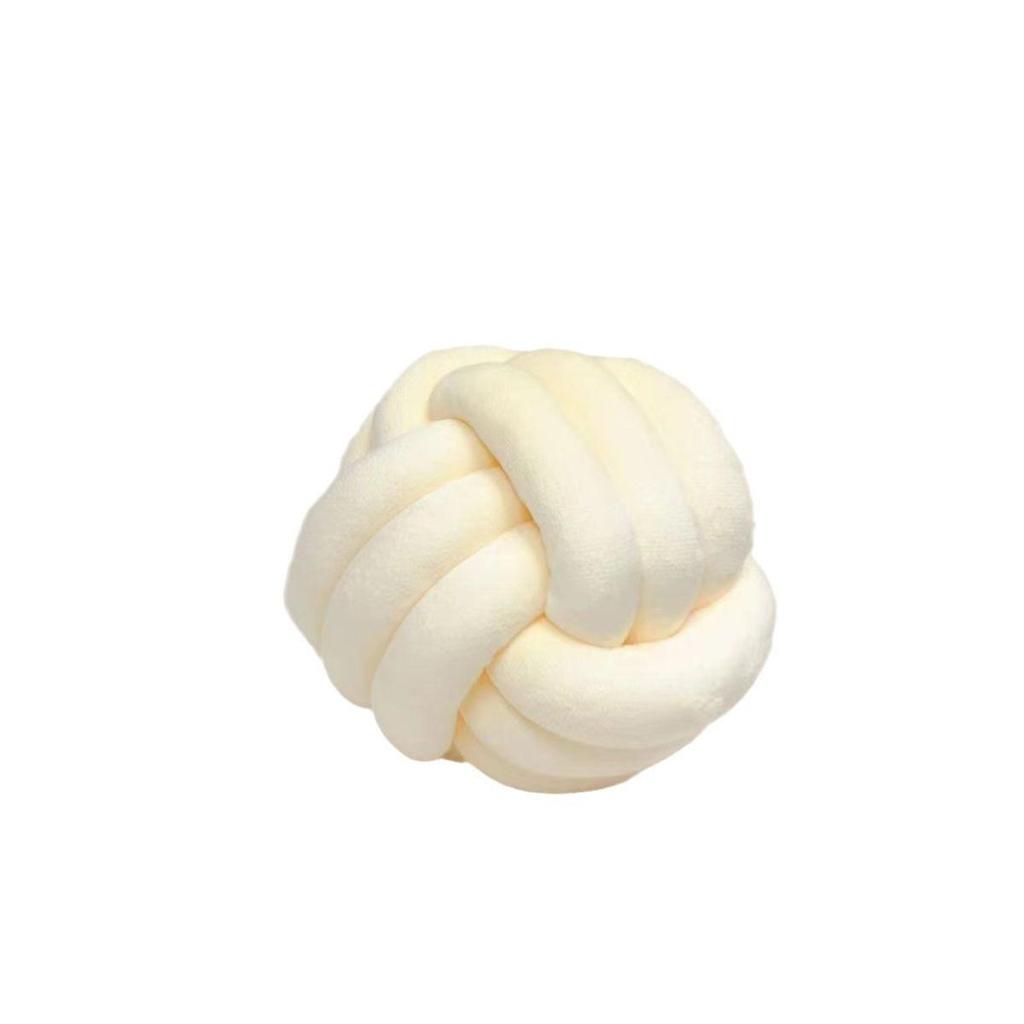 Nordic Hand-Woven Velvet Knot Pillow - Three-Strand Rope Ball Design