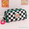 Kawaii Plaid Pencil Case Large Capacity Cute Portable Pen Box Back To School Office Supplies Korean Makeup Storage Stationery