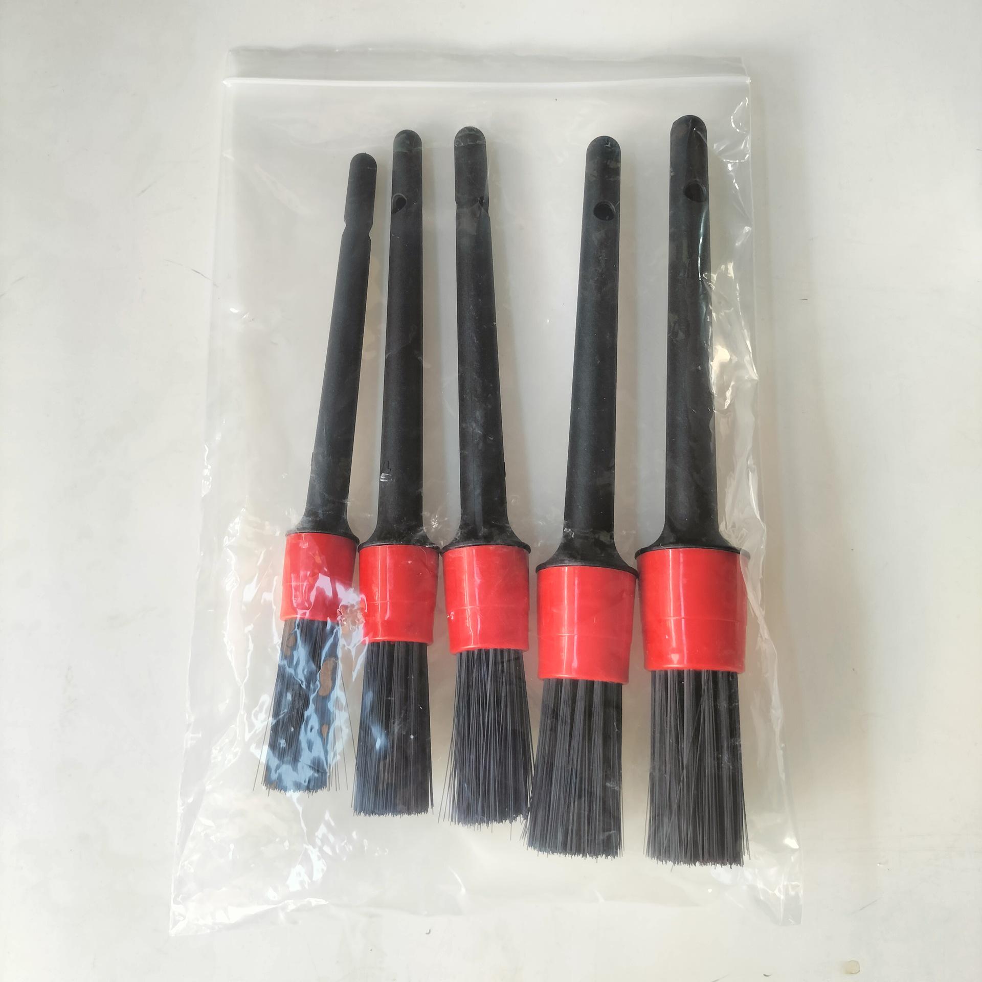 

Набор из 5 красных кистей с круглой головкой для детализации автомобиля - Включает кисти для мытья, щелевые и для краски
