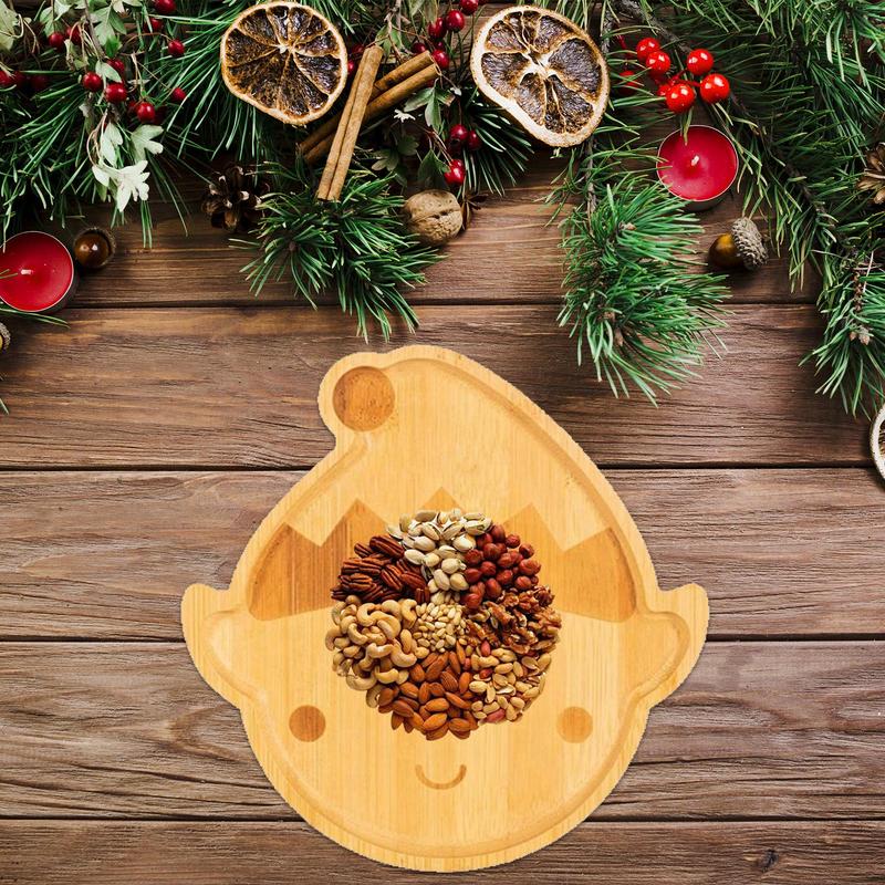 Wooden Christmas Tray Christmas Snack Candy Dessert Plates Snack Fruit Meat Cheese Board Platter Kitchen Charcuterie Board