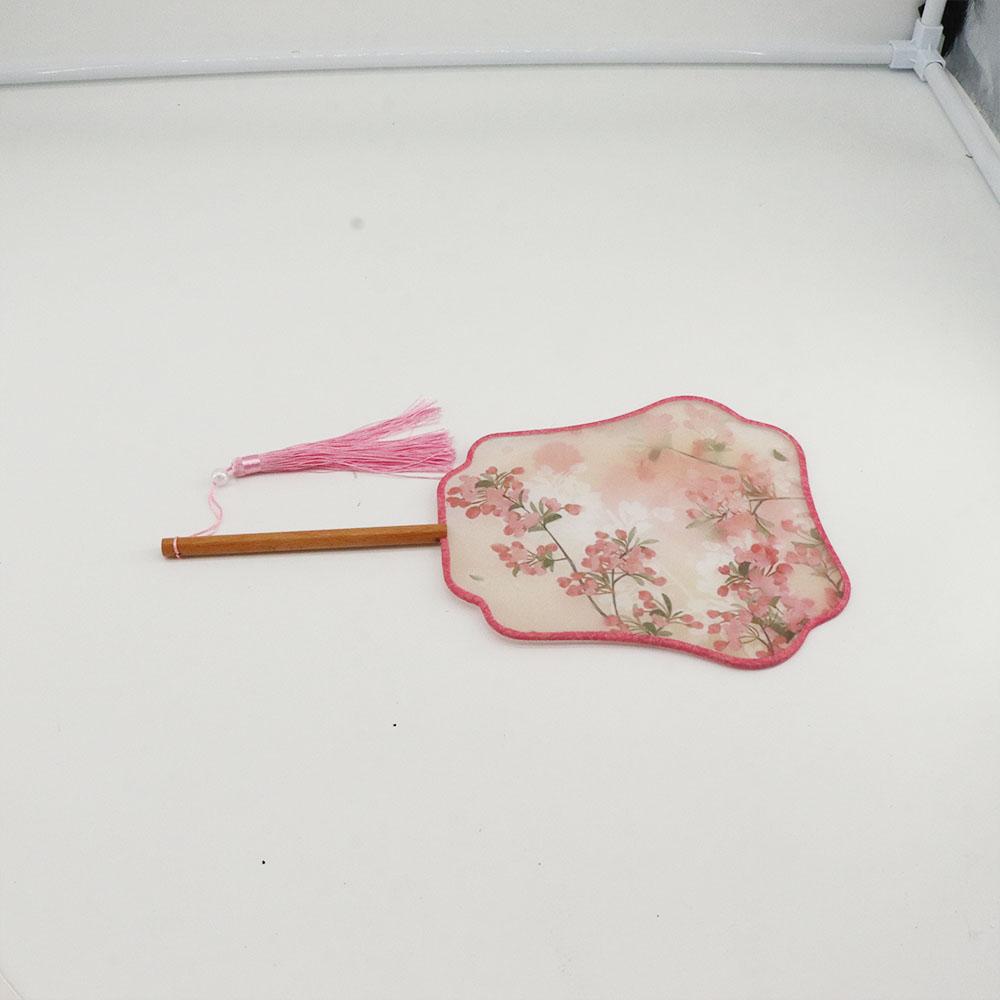 Translucent with Pendant Home Decor Tassels Floral Pattern Embroidery Fan Ornaments Fan Silk Fan