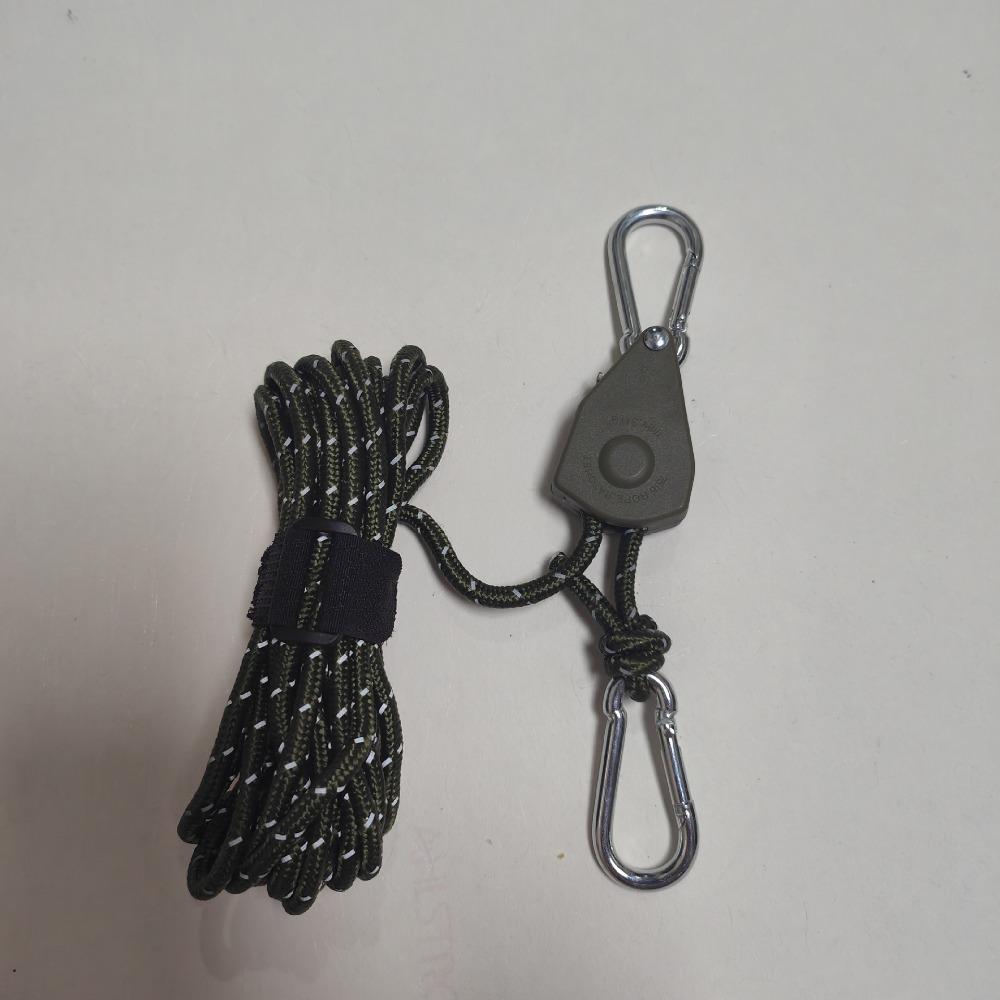 4mm*2m Tightener Fastening Pulley Ratchet Hangers Multicolors Awning Wind Rope Hook  Outdoor Tool