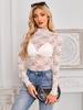 TK2025 Slim Fit Summer Mesh Lace Long Sleeve Top for Women