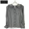 Cygne Black Gingham Check Frill Blouse Tops Not Written Black X whiteUsed