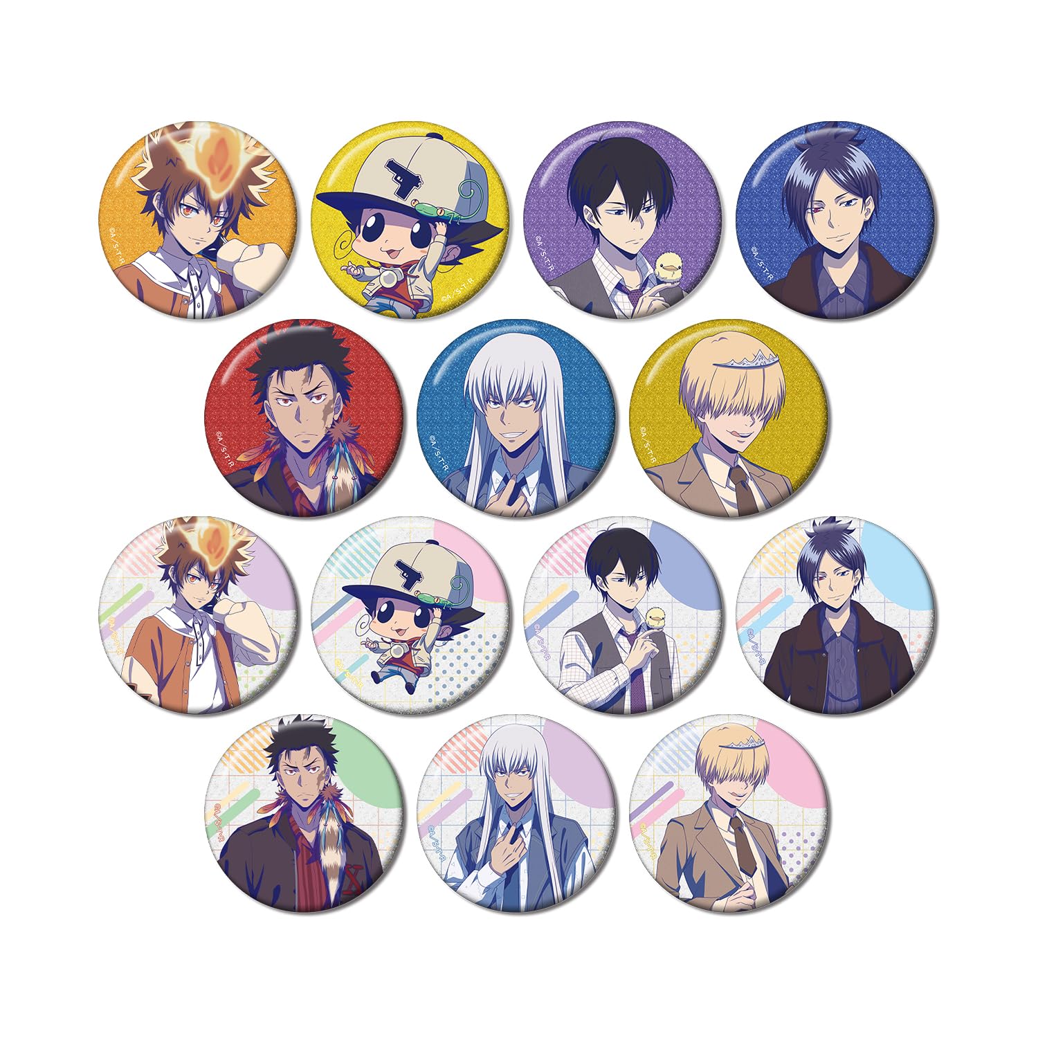 

Katekyo Hitman Оригинальный Ретро Поп Торговый Блестящий Значок Коробка из 14 REBORN! Вер.