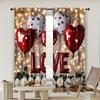2pc,  Window Curtains Valentine's Day Truck Background Romantic Love Balloons Versatile Fabric,Without Electricity Festive
