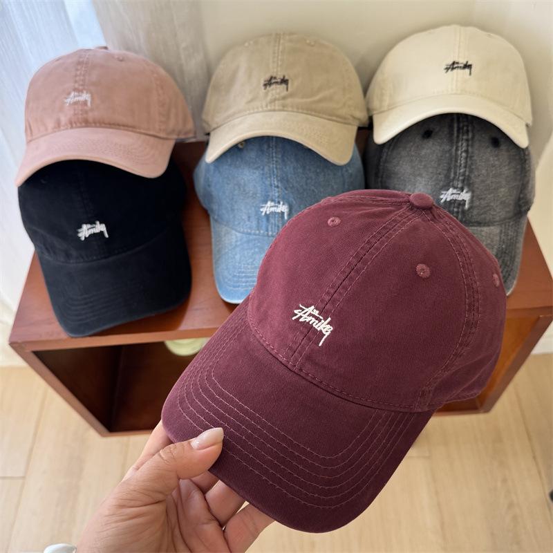 Small Letter Soft Top Embroidery Men and Women Couple Baseball Cap Simple Versatile Casual Spring New Trend Cap