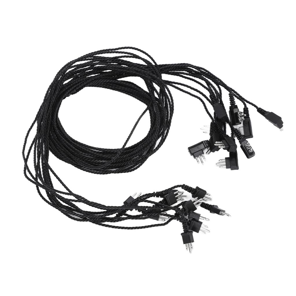 10 Stück Hörgerätekabel Dreiadriges Kopfhörerkabel Gedrehtes Seil Ersatzempfängerkabel Schwarz