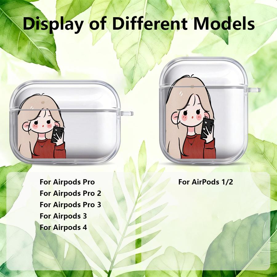 Simple Cool Couple Clear Earphone Cases Cover Case For Airpods 4 1 2 Pro3 Pro2 3 Pro