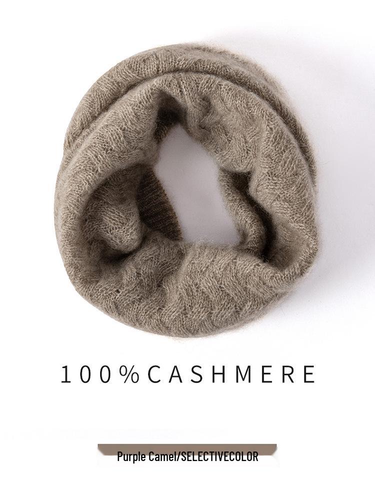 Pure Cashmere Women's Thick Knit Neck Warmer - Autumn/Winter False Collar Scarf