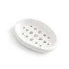 Oval Silicone Soap Dish with Self Draining Multifunctional Bathroom Storage Rack Holder for Sink Counter Organizer