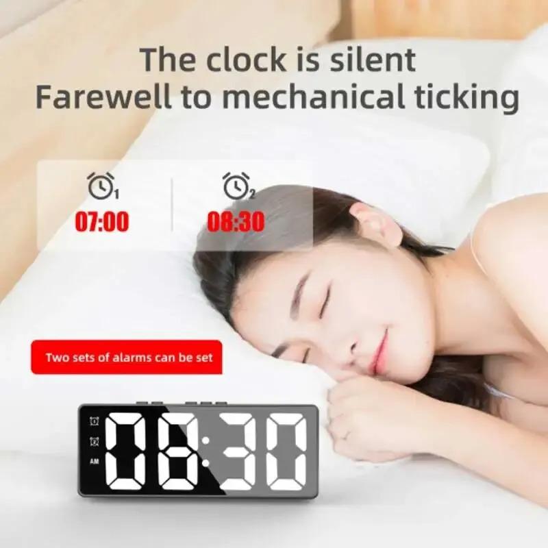 Outdoor Camping Desktop Portable Digital Clock LED Screen, Temperature And Humidity Readings Adjustable Dual-Mode Alarm Clock