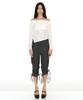 SETSETSET Cargo Shirring Capri Pnats With Seashell Black