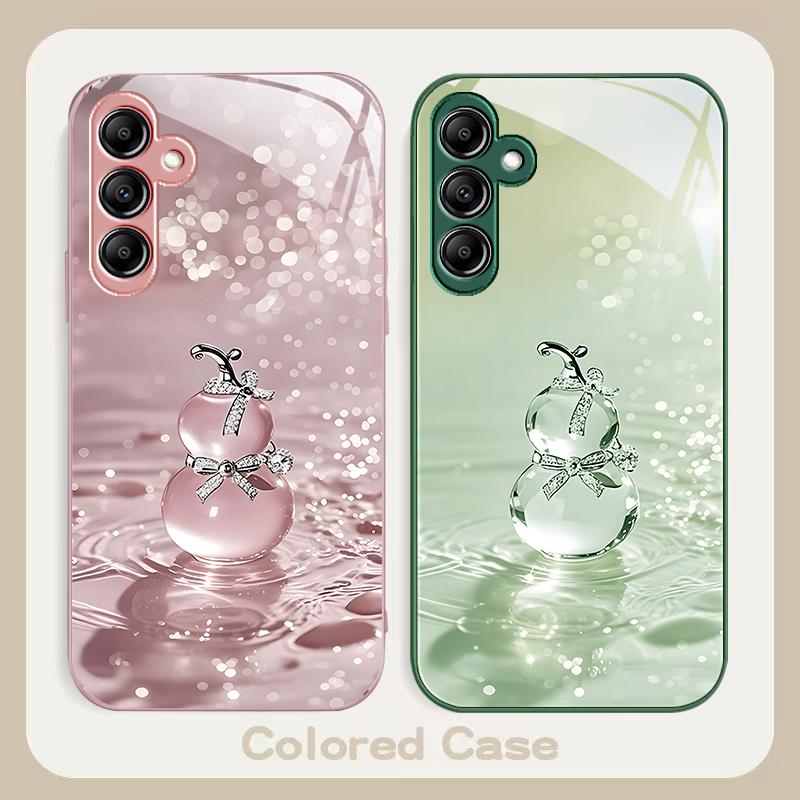 Jade gourd pendant white For Samsung A 20 30 22 23 24 25 26 31 32 33 34 35 42 50 51 52 53 54 55 56 70 71 72 73 glass phone case
