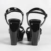 Womens Patent Leather Wedge Heel Sandals, Open Toe Thick Platform Waterproof Summer Plus Size Model Shoes