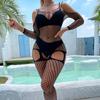 Sexy Underwear New One-piece One-piece Net Clothes Open Gear Free of Suspender Uniform Temptation