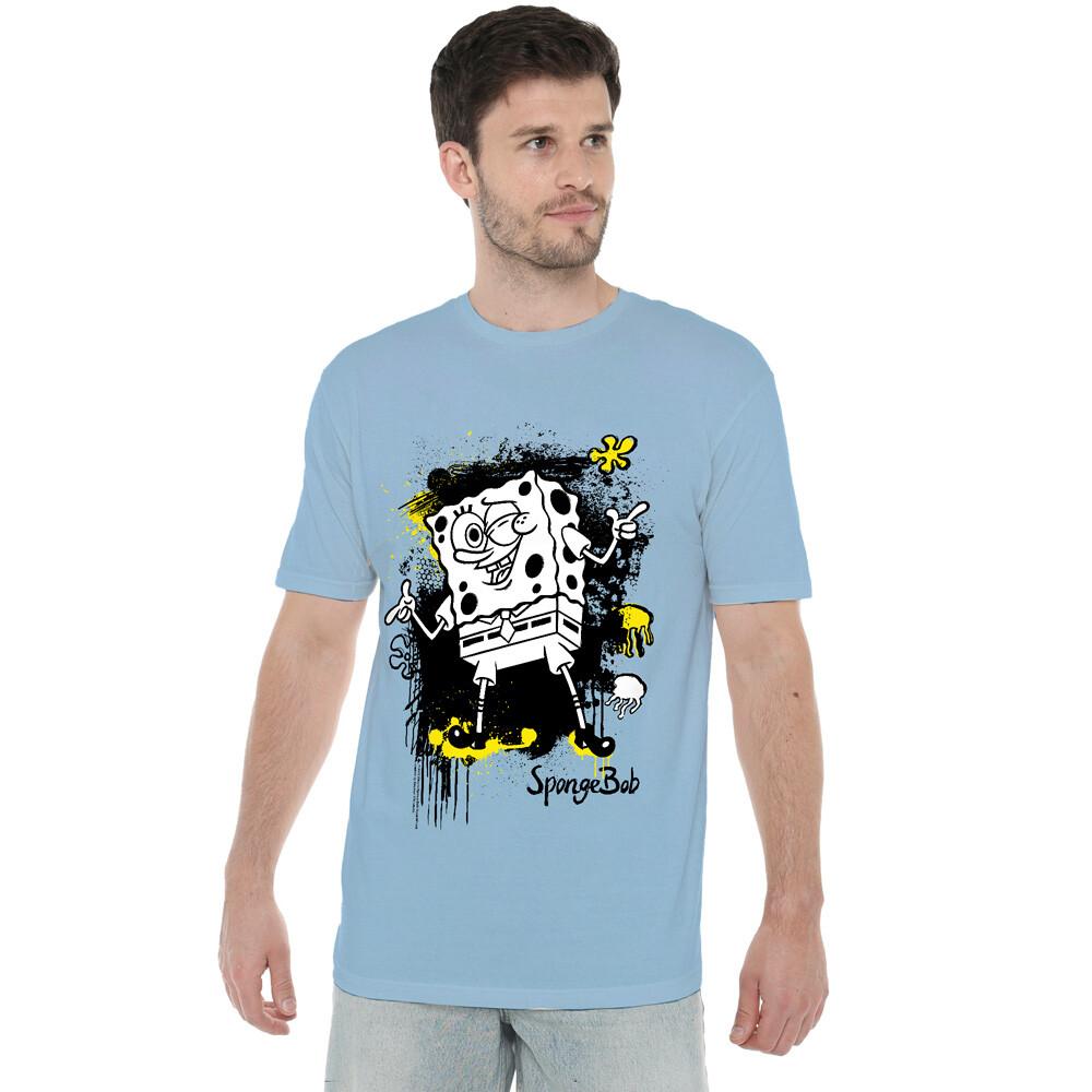 Spongebob Ink Splatter T-Shirt S-2XL Light Blue M