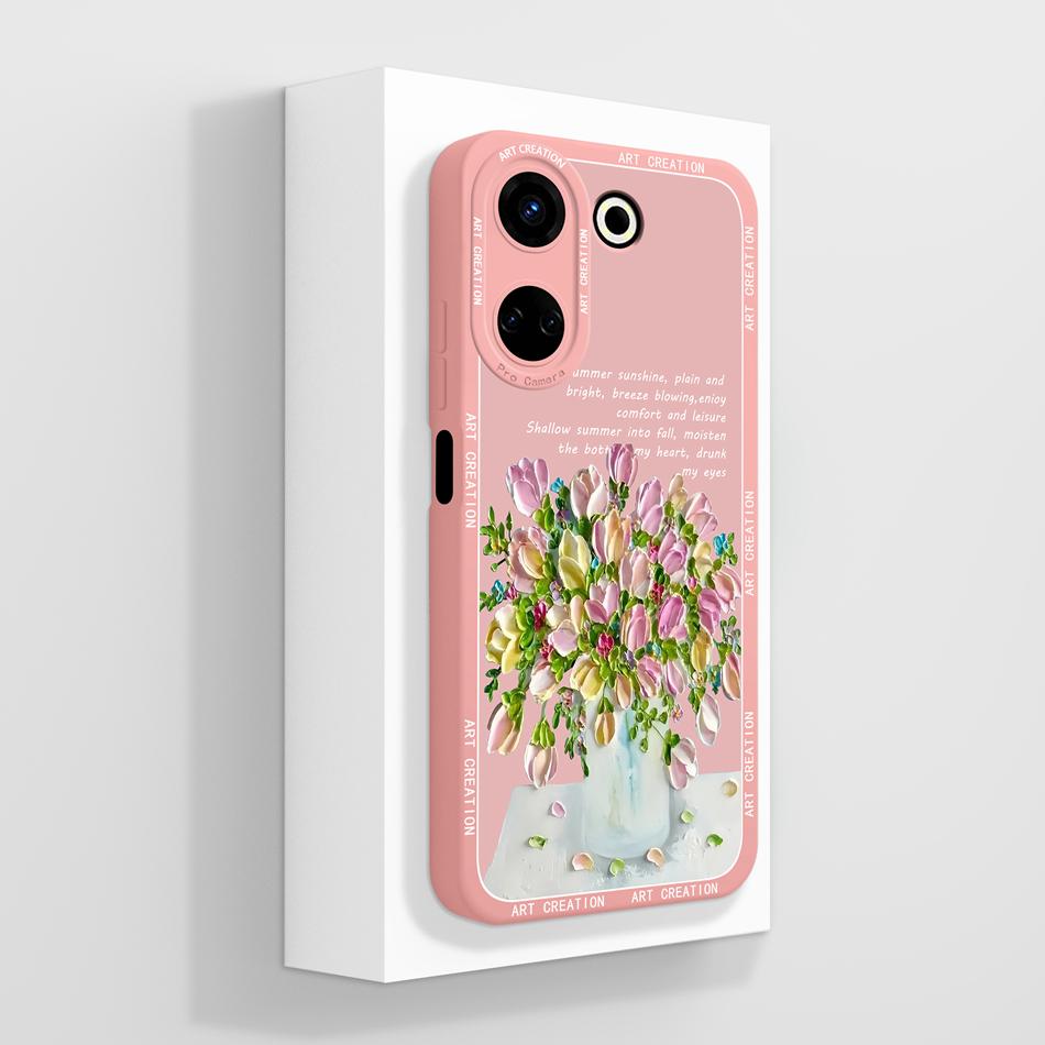 For Tecno Camon 20 Phone Cases Artistic Style Full Protection Soft Liquid Silicone Back Cover For Tecno Camon20 4G Funda Coque