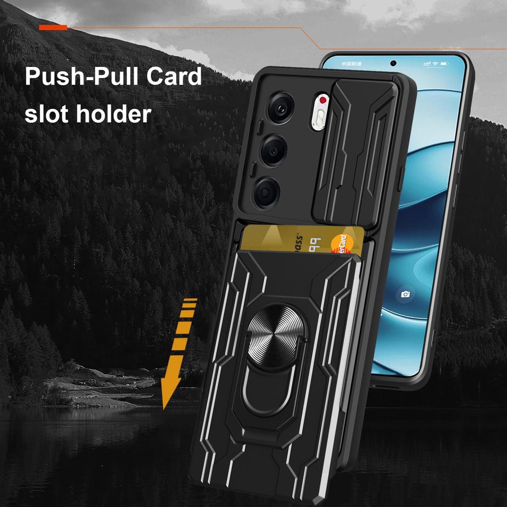 For TECNO Camon 40 Pro 5G Case PC+TPU Kickstand Phone Back Cover with Camera Slider