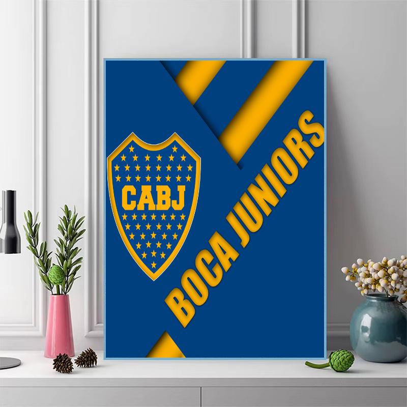 Boca Juniors logo Pattern 3pcs 100% Round Full Drill 5D DIY Diamond Painting Embroidery Cross Stitch Rhinestone Décor