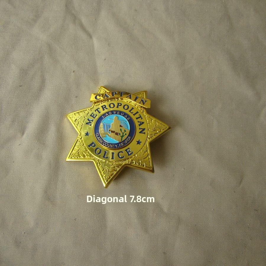 

Значок Сан-Франциско, США, Значок капитана Лас-Вегаса, Металлический значок, Значок в кожаном футляре