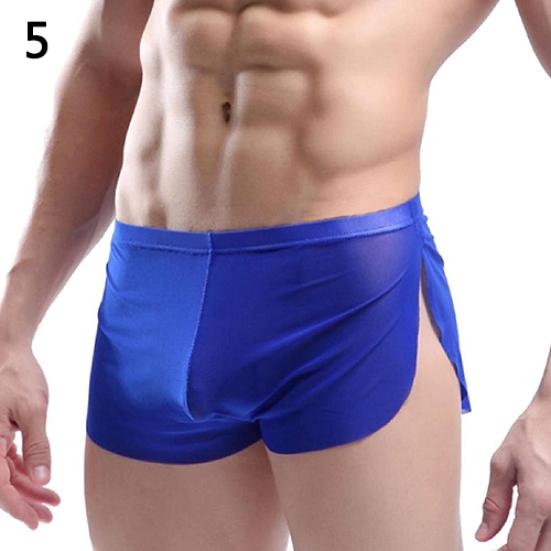 Mode homme confortable Transparent Sexy short de sport Boxer slips sous-vêtements