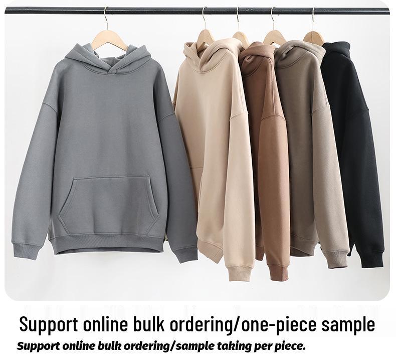 2025 Übergroßes Kapuzensweatshirt für Damen - Koreanischer Stil Einfarbiges Fleecejacke mit langen Ärmeln