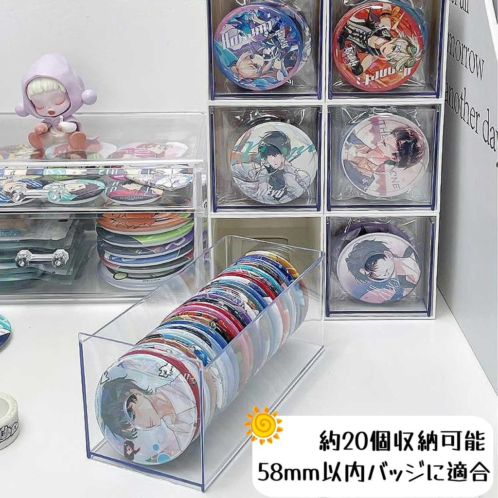 Set of 3 Can Badge Storage Drawer Can Badge Display Can Badge Display Acrylic Scratch and Dirt Jewelry Storage for Fan Anime Miscellaneous Small Fits