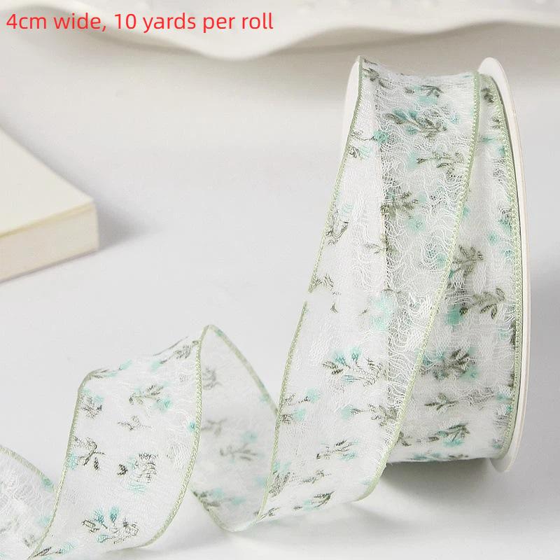 2.5Cm/4Cm 10 Yards Dainty Floral Fishnet Lace Trim For Cake, Bouquet, Gift Wrap And Handmade Hair Bows