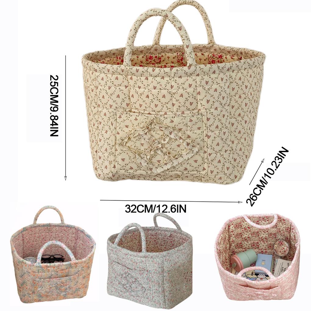 Pastoral Style Fabric Storage Basket Stackable Washable Sundries Storage Organizer Foldable Underwear Debris Organizing Frame