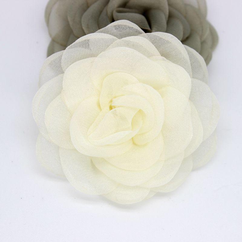Elegant High-End Silk Camellia Brooch for Ladies