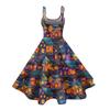 Women's Fashion Casual Halloween Print Sexy Off Shoulder Punk Retro Dress