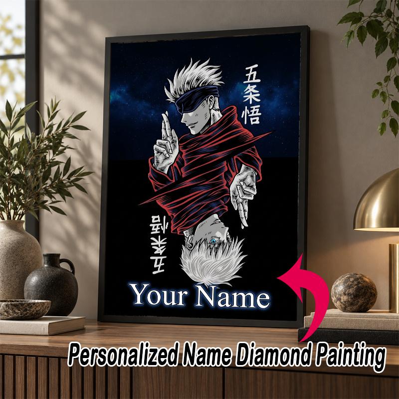 Custom Name Satoru Gojo 5D Diamond Painting Personalized Full Drill Diamond Art Kit Gift