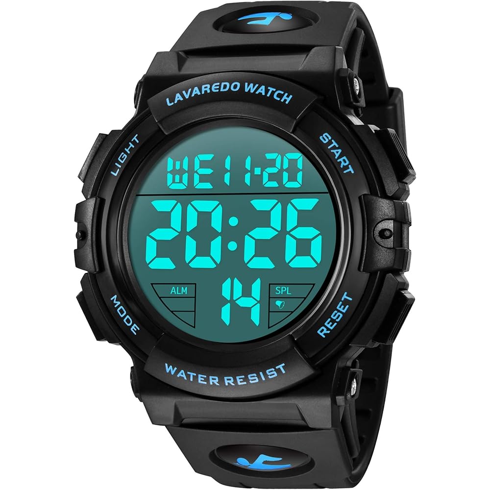 Men s Digital Sports Watch 50m Waterproof Date Day Alarm LED Display Multi-Function Outdoor