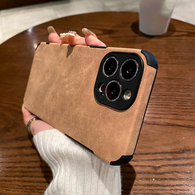 

Деловой замшевый чехол для телефона из искусственной кожи ягненка для Iphone 14 13 12 11 Pro Max Xr Xs X 14pro, роскошный противоударный силиконовый чехол