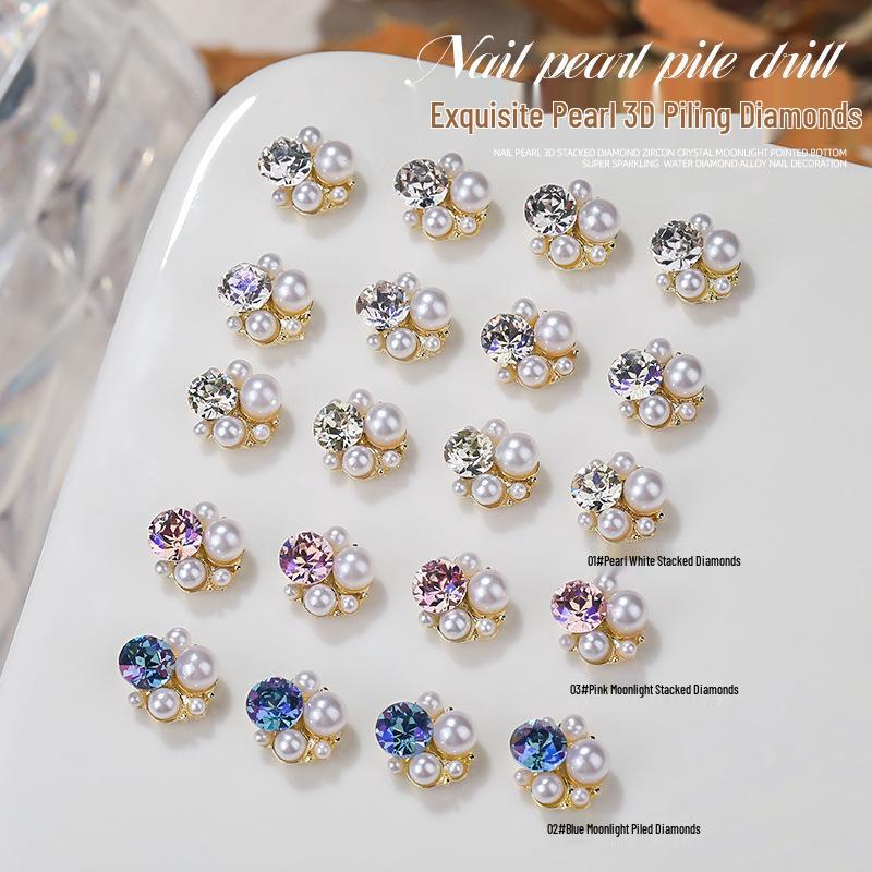 

2024 Crystal Moonlight 3D Pearl Zircon Rhinestones & Alloy Jewelry