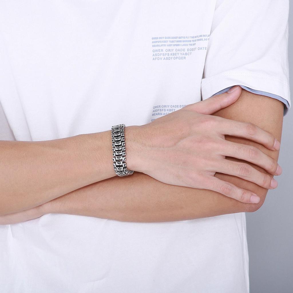 Brățară punk în formă de săgeată, lustruită înaltă, pentru bărbați, 22 cm, lanț de bicicletă din oțel inoxidabil, Accesorii pentru bijuterii pentru bărbați, Bilezik, Boho, 2024