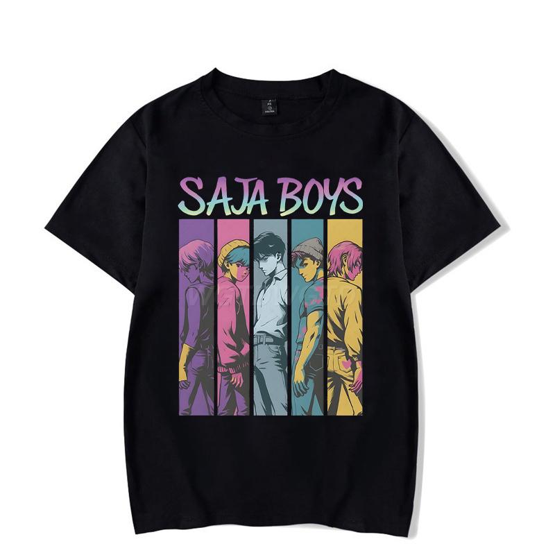 

Saja Boys Jinu T-shirt Anime KPop Demon Hunters Print T Shirt Men Women Fashion Hip Hop Tees Short Sleeve Rock Roll Tshirts S