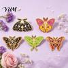 Men Women Jewelry Accessories Vintage Enamel Moth Brooch, Cartoon Insect Alloy Lapel Pin, Retro Clothing Decoration for Suit Dress Coat Scarf Pin