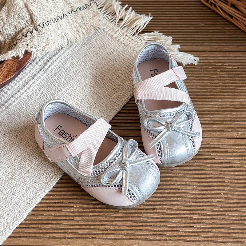 2026 Spring & Summer Princess Ballet Mary Jane Leather Shoes for Toddlers and Girls 25 серебряный