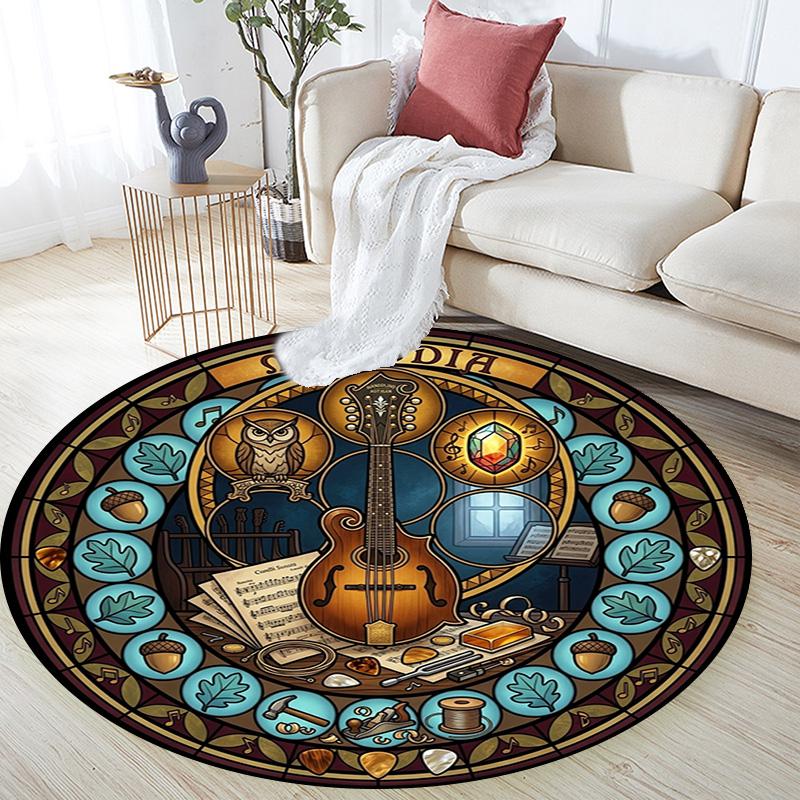 Flamenco Music Dance Round Area Rug Under Office Chairs Bedroom Living Room Home Decor