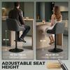 Bar Stools Adjustable Swivel Kitchen Chairs with Backrest Set of 2 for Kitchen Island Dark Grey