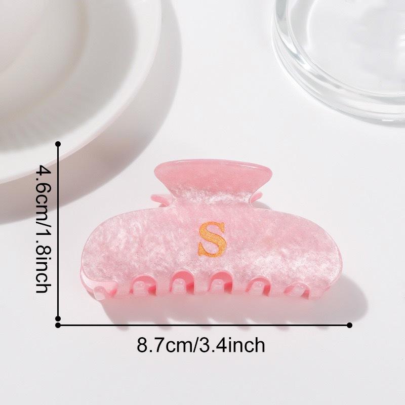 Creative Design 8.6Cm Cream-Coloured Letter Hair Clip Simple Acrylic Shark Clip Hair Accessories For Temperament Girls