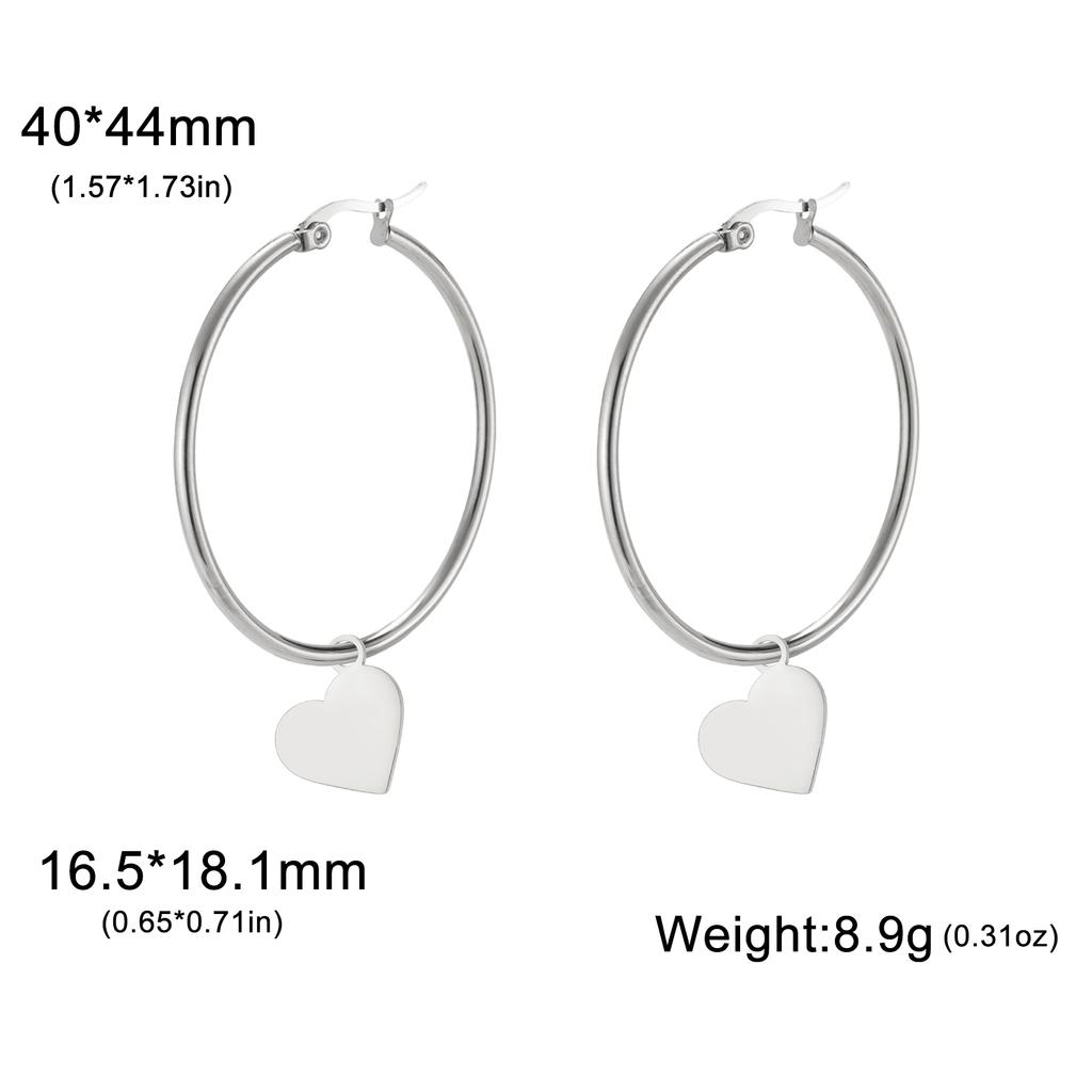 Teamer Trendige Große Creolen Stern Sonne Herz Blume Ahornblatt Edelstahl Ohrringe für Damen Mädchen Street Office Schmuck