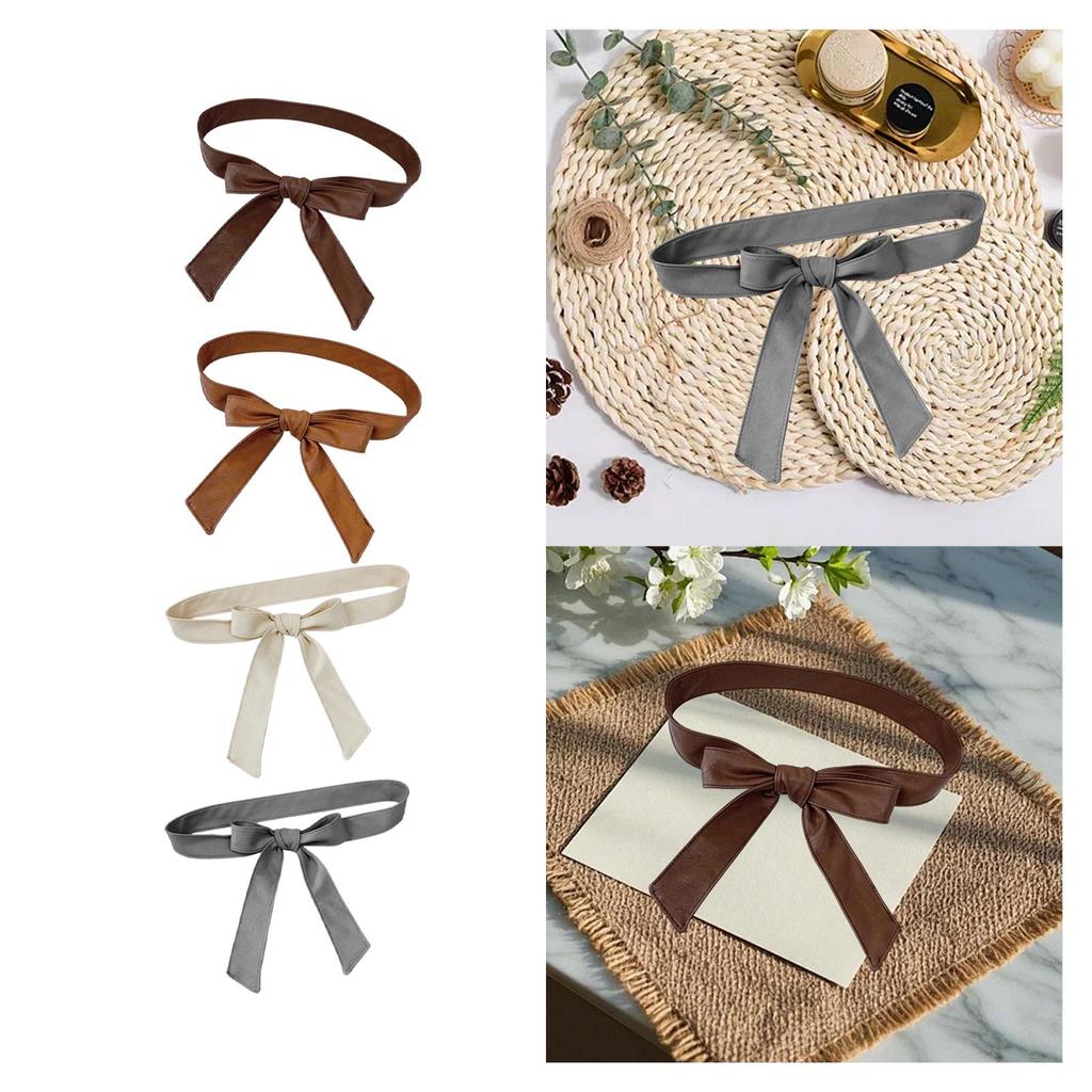 Women PU Leather Overcoat Waist Belt Versatile Soft Tie Belt for Leather Jacket
