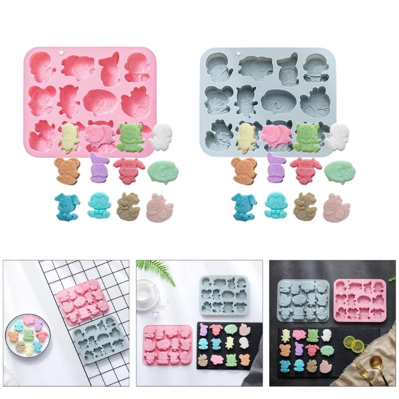 Silicone Fondant Molds Chinese Zodiac Shape Chocolate Moulds Candy Molds Silicone Material for DIY Hand-Making Use