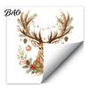 Xmas Party Supplies Christmas Watercolor Reindeer Window Cling, Removable Reusable Elk Head Static Decal Decal, Animal Decorative Glass Sticker