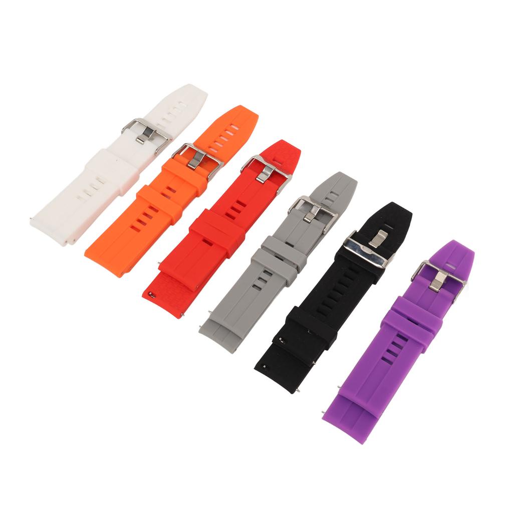 6PCS Smart Watch Bands for Men Women Silicone 22mm Quick Release Watch Replacement Straps for GT2 GT3 Black White Gray