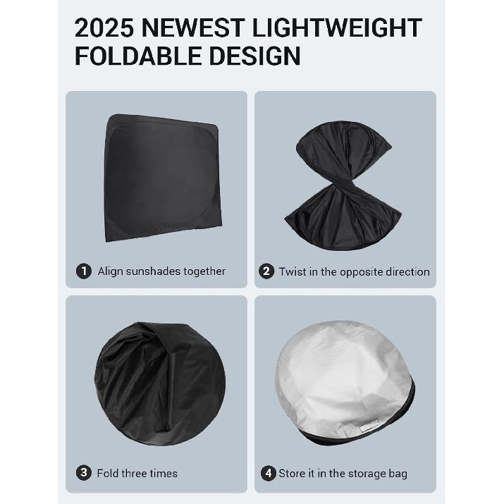 Proadsy 2025 Upgrade Front Windshield Sun Shade Foldable RAV4 Sunshade Protector Fit -2025 RAV-4 SUV Crossover, TRD Off-Road, LE XLE Premium Limited