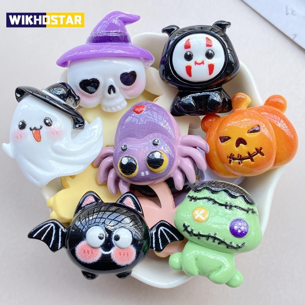 10ks Kawaii Roztomilý Kreslený Halloweenský Série Plochá Zadní Strana Pryskyřice Scrapbooking DIY Šperky Řemeslná Dekorace Příslušenství